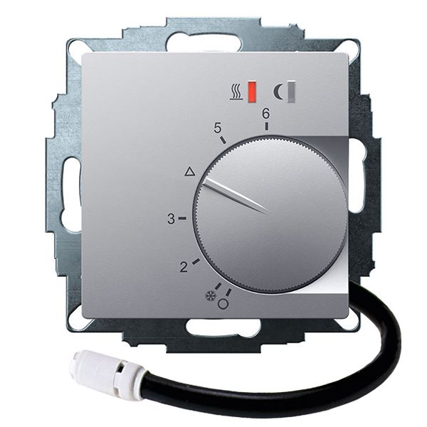 UP controller 5-30C with limiter function. 10-40C, aluminum 55x55, AC 230V, 16 A 1 NO contact, PWM / 2 point control, switch, TA, display, sensor image 1