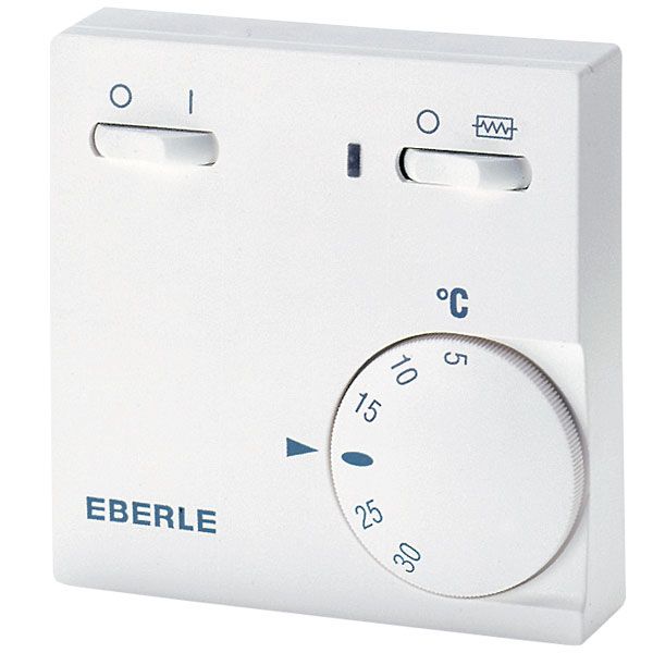 Room controller, 5-30C, AC 230V, 1NC, 10 A, on/off and additional heat. including lamp image 1