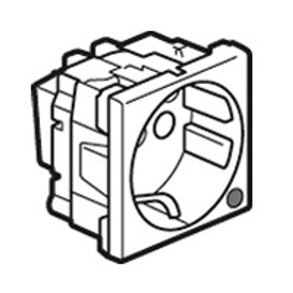 Multi-support single socket Mosaic - German std - 2P+E with indicator - 2 mod. image 1