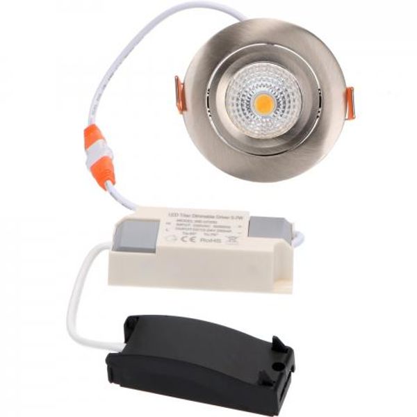 LED Downlight 7W 2700K 450Lm chrome DIM 800541 SHADA image 1