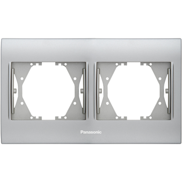 Thea Blu Accessory Chrome Matt + White Two Gang Frame image 1