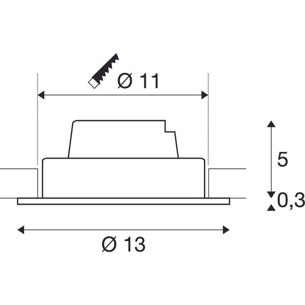 NEW TRIA LED DL ROUND Set, 12W, 3000K, 38ø, matt white image 2