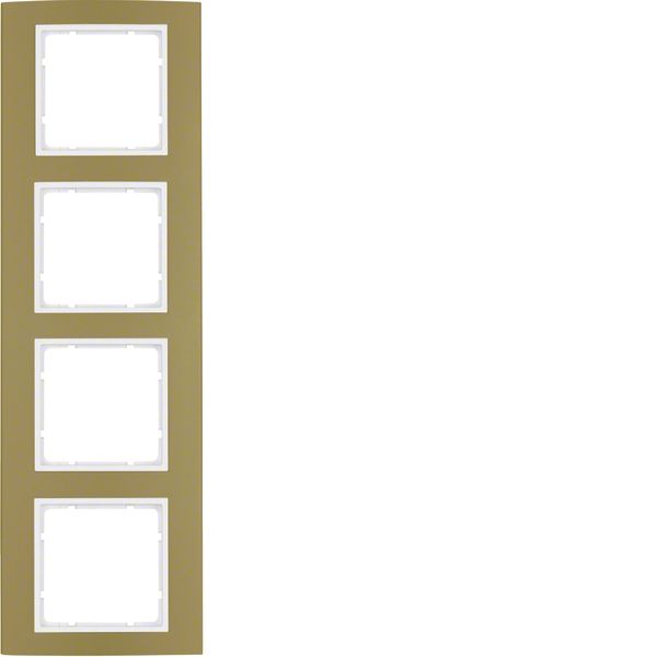 Frame 4gang, B.3, al. gold/p. white matt, al. anodised image 1