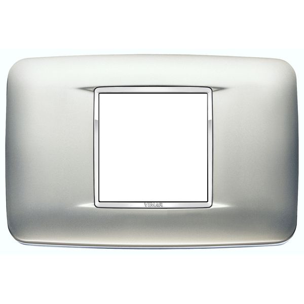 Round plate 2centM Galvan.satin chrome image 1