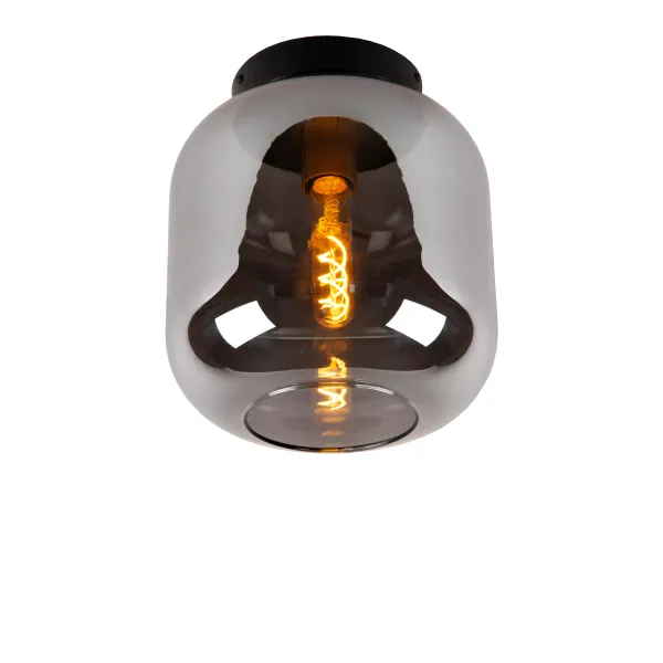 Lucide JOANET - Flush ceiling light - Ø 25 cm - 1xE27 - Smoke Grey image 1