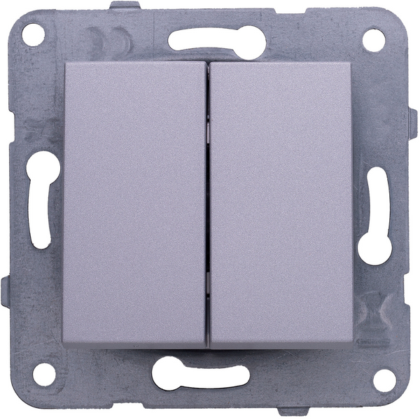 Karre Plus-Arkedia Silver (Quick Connection) Two Gang Switch image 1