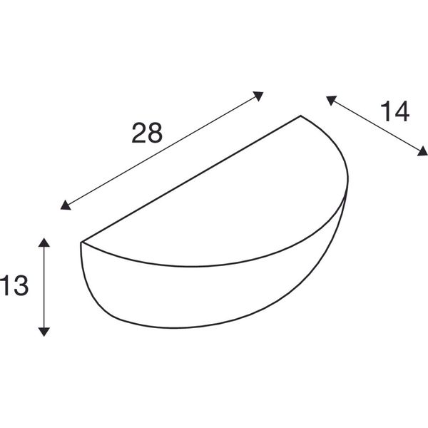 GL 101 E14 wall lamp, max. 40W, half round, white plaster image 4