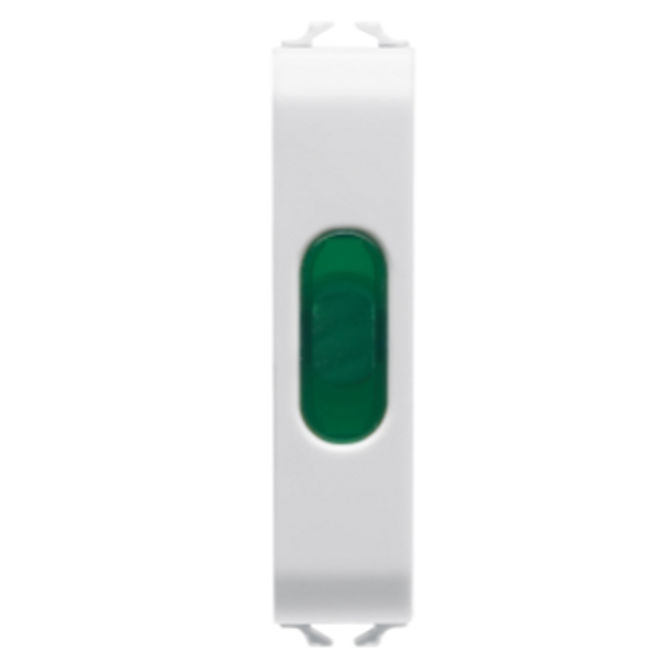 SINGLE INDICATOR LAMP - GREEN - 1/2 MODULE - GLOSSY WHITE - CHORUSMART image 1