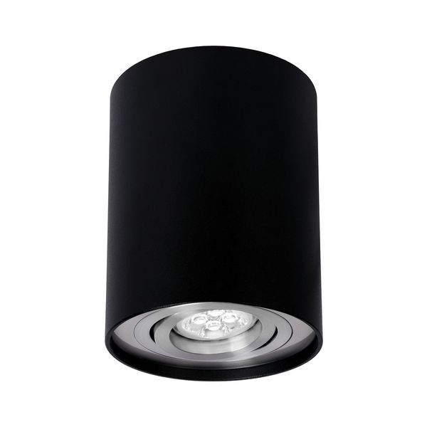 CHLOE GU10 SPOT SURFACE MOUNTED GU10 250V IP20 80x130mm BLACK round adjustable with round base image 1