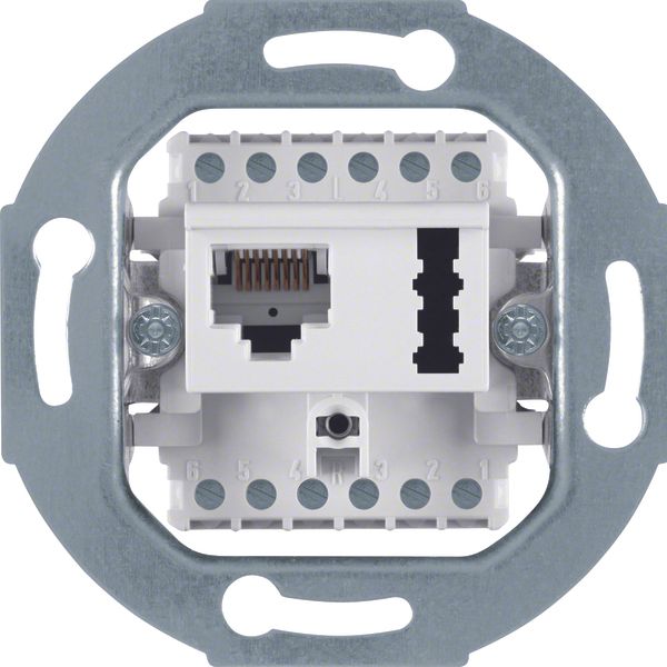 FCC/TAE soc. out. 8(6)pole/6 F + N cat.3, com-tech, p. white, matt, pl image 1