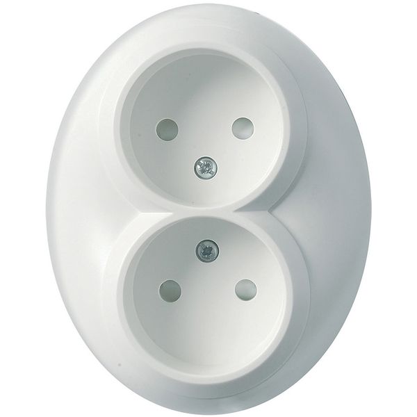 Renova - double socket outlet - 2P - 16 A - 250 V AC - white image 2