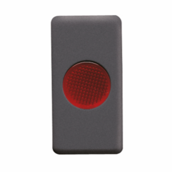 SINGLE INDICATOR LAMP - 12/24/250V - RED - 1 MODULE - SYSTEM BLACK image 1