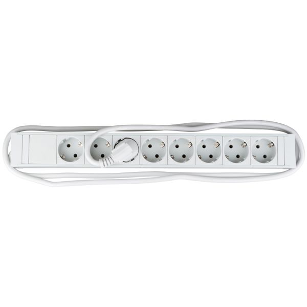 19" PDU, 8xSchuko, Profile PVC 1.25U, 2m-cable, RAL7035 image 4