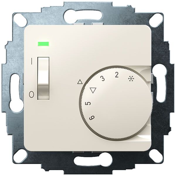 UP room controller, RAL1013 glossy 50x50, 5-30C, AC 230V, 1NC, 10 A, temperature reduction approx. 4K, switch on/off, display controller "heating" image 2