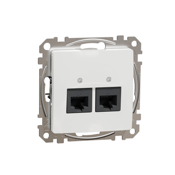 Double DATA Outlet CAT 6A UTP, Sedna Design & Elements, RJ45, White image 5