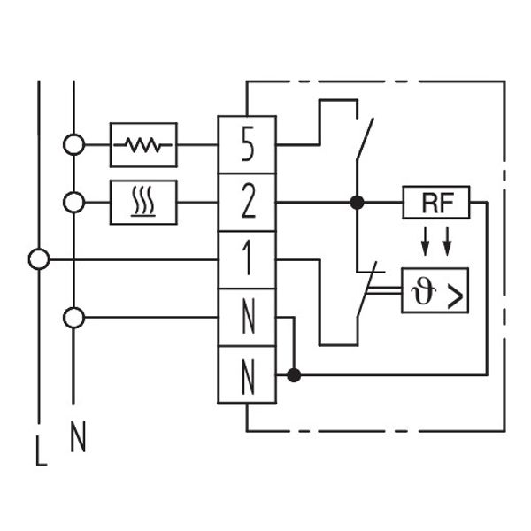 Room controller, 5-30C, AC 230V, 1NC, 16 A, additional heater image 3