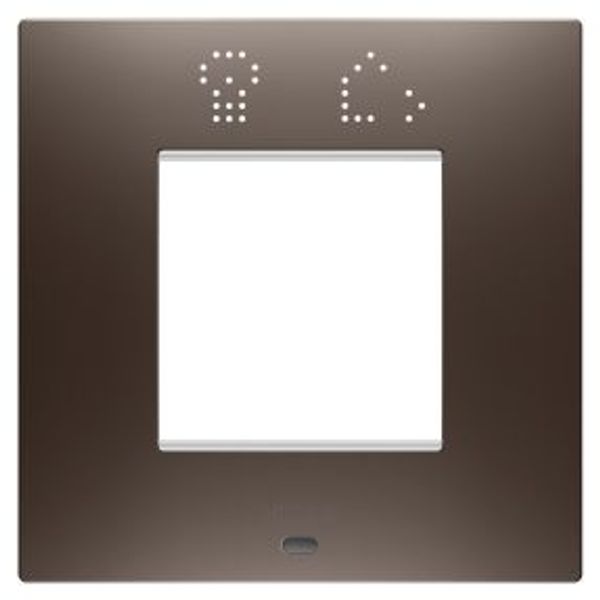 EGO SMART INTERNATIONAL PLATE - IN PAINTED TECHNOPOLYMER - 2 MODULES - BROWN SHADE - CHORUSMART image 1