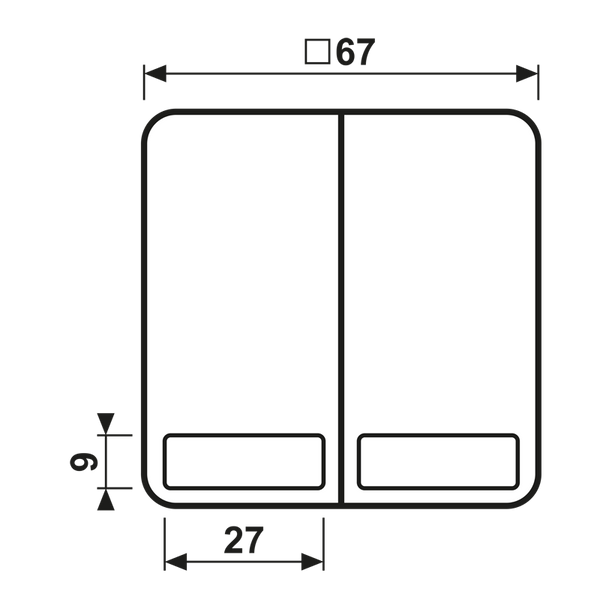 2-gang rocker with insscription plate CD595NAWW image 4