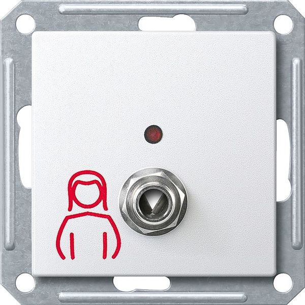 System socket for pear button comfort without light function, polar white glossy, System M image 1