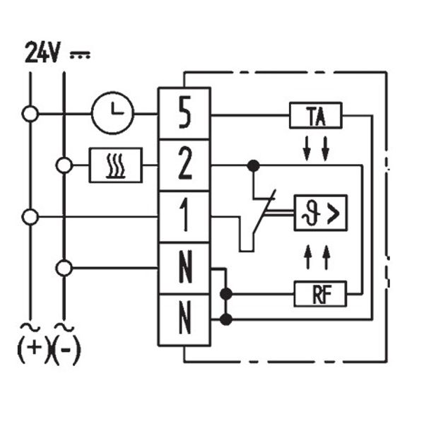 Polar white room controller extra flat, 5-30C, AC 24V, 1 NC contact, 5 A, with TA approx.5K, RAL 9010 image 4