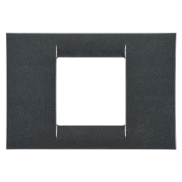 VIRNA PLATE - IN TECHNOPOLYMER GLOSS FINISHING - 2 GANG - METALLIC SLATE - SYSTEM image 1