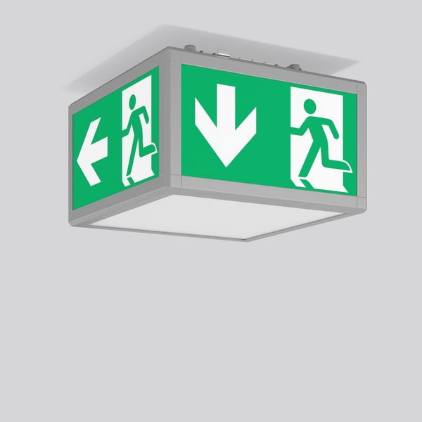 SIGNCUBE IP54, 8,8 W, aluminium, on/off Ceiling luminaires, L 351 B 35 image 2