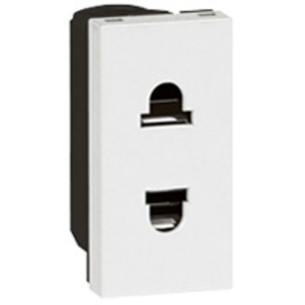 Socket 2P 10/16A EUROUS Shuttered White , Legrand - Arteor image 1