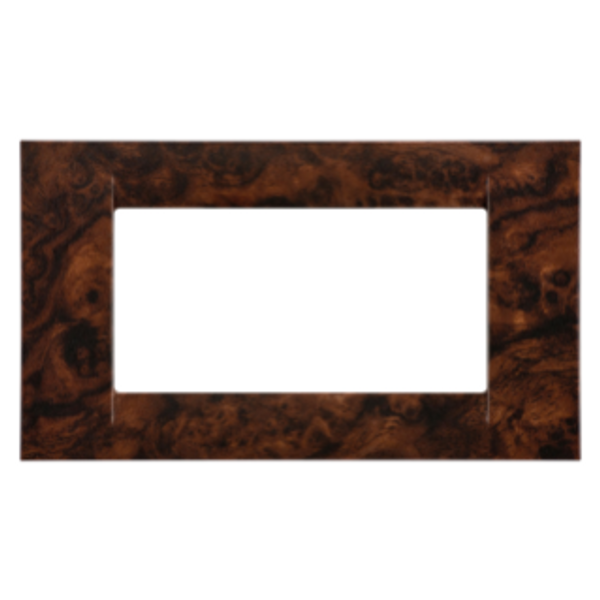 VIRNA PLATE - IN TECHNOPOLYMER - 4 GANG - ENGLISH WALNUT - SYSTEM image 1