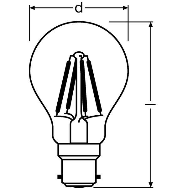 LED BASE CLASSIC A 6.5 W/2700 K FIL CL B22d image 4