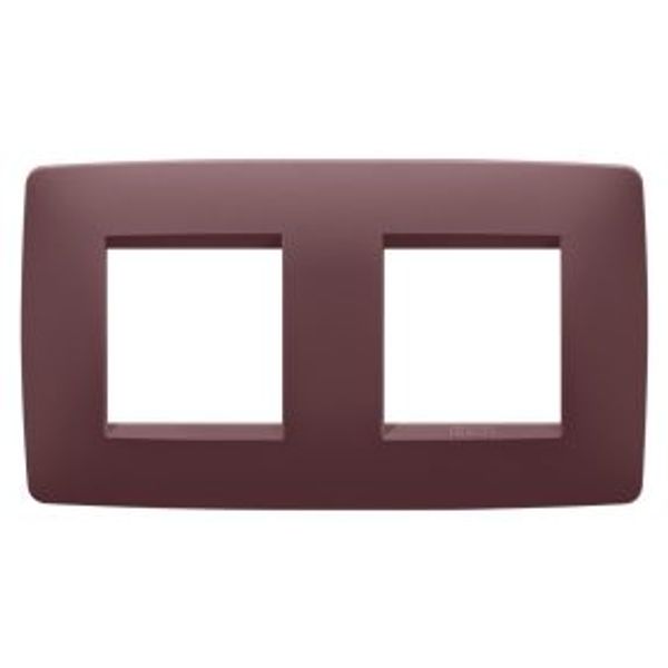 ONE INTERNATIONAL PLATE - IN PAINTED TECHNOPOLYMER - 2+2 MODULES HORIZONTAL - TUSCAN RED - CHORUSMART image 1