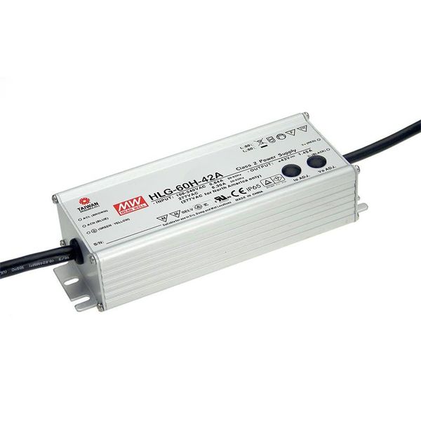 AC-DC Single output LED driver Mix mode (CV+CC) with built-in PFC; Output 15Vdc at 4A; IP67; Cable output; Dimming with 1-10V PWM resistance 60W image 2