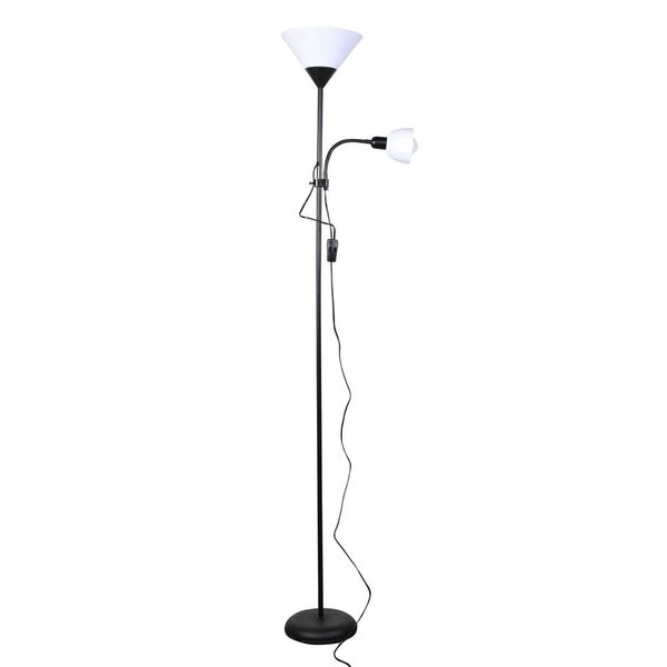 Lisa Floor Lamp 1xE27 with Reading Light 1xE14 Black image 1