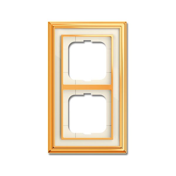 1722-838 Cover Frame Busch-dynasty® polished brass ivory white image 1