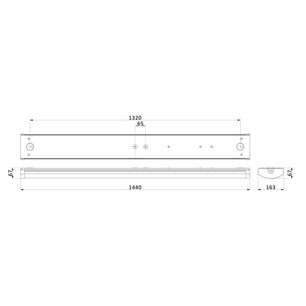 CoreLine Fastset, surface-mounted, All-in, 43.5 W, 25.5 W, L1440 mm, 3700 lm, 6000 lm, 3000 K, 4000 K, EL-DC image 3