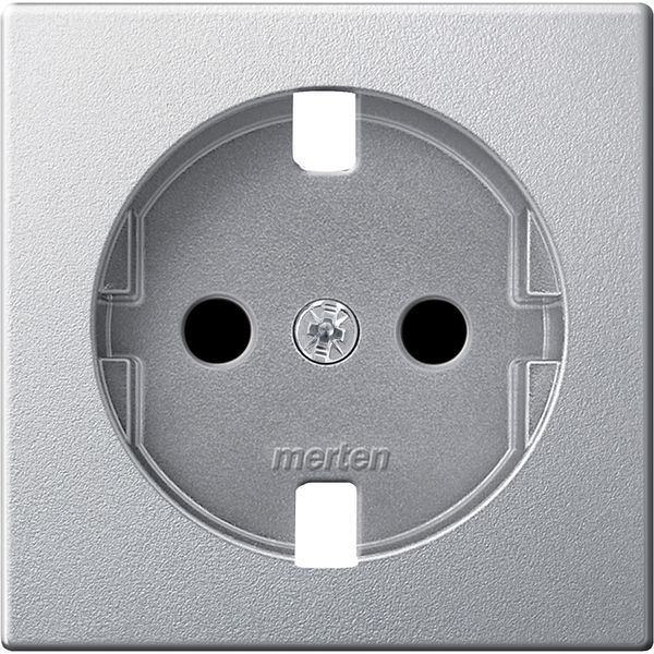 Central plate for SCHUKO socket-outlet insert, aluminium, System M image 3