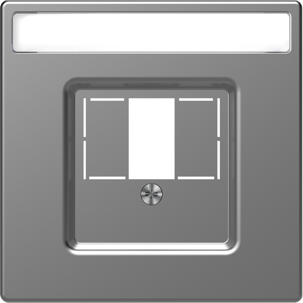 Central plate w. square opening and label field, stainless steel, System Design image 6