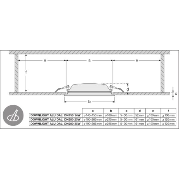 DOWNLIGHT ALU 150 14 W 3000 K IP44/IP20 WT image 18