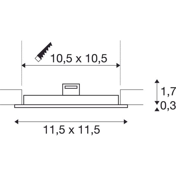 SENSER square EL 440lm 3000K 200mA IP20 white image 1