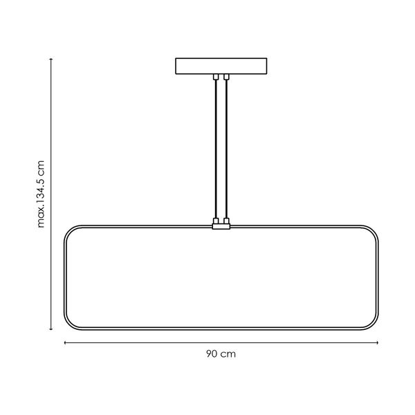 LED quad pendant lamp ↔ 90 cm aluminum image 4