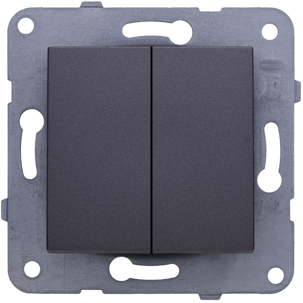 Karre Plus-Arkedia Dark Grey (Quick Connection) Impulse Two Gang Switch image 1