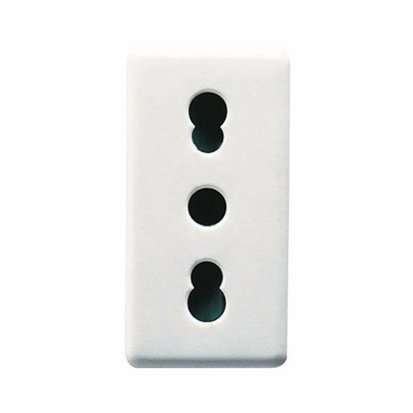 ITALIAN STANDARD SOCKET-OUTLET 250V ac - 2P+E 16A DUAL AMPERAGE - P11-P17 - 1 MODULE - SYSTEM WHITE image 2