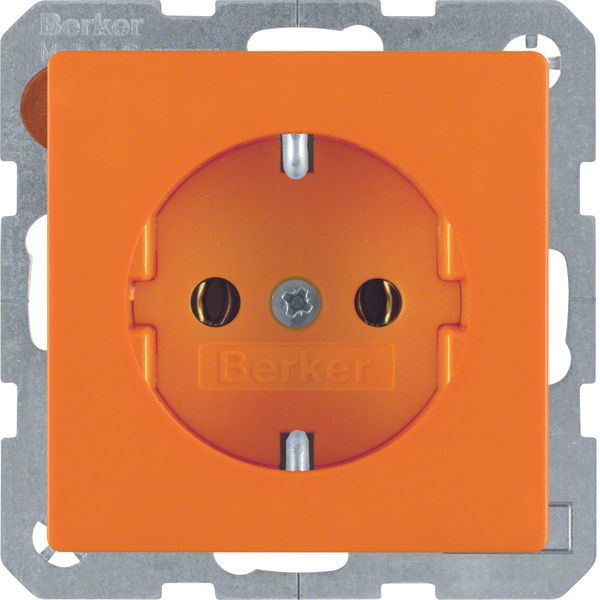 SCHUKO soc. out., screw-in lift terminals, Q.1/Q.3, orange velvety image 1