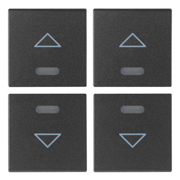 Four half-buttons 1M arrow symbol grey image 1