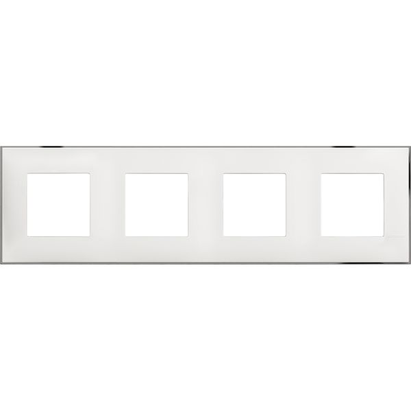 CLASSIA - COVER PLATE 2X4P WHITE CHROME image 1