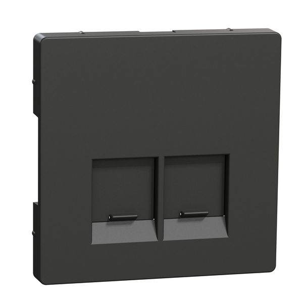 Cen.pl. 2-gang f. Schneider Electric RJ45-Connector, anthracite, System Design image 5