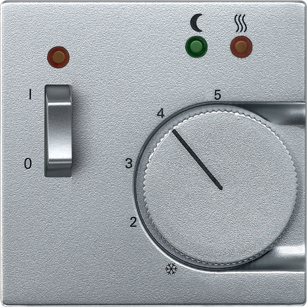 Central plate for floor thermostat insert with switch, aluminium, System M image 4