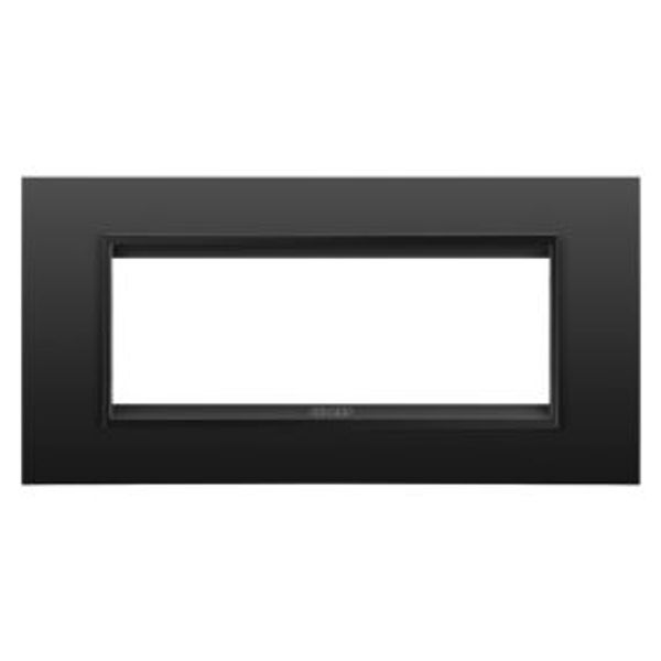 LUX PLATE - IN METAL - 6 MODULES - MONOCHROME SATIN BLACK - CHORUSMART image 1