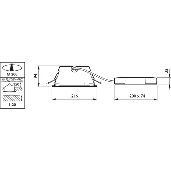 DN470B LED20S/840 PSU-E C WH P image 2