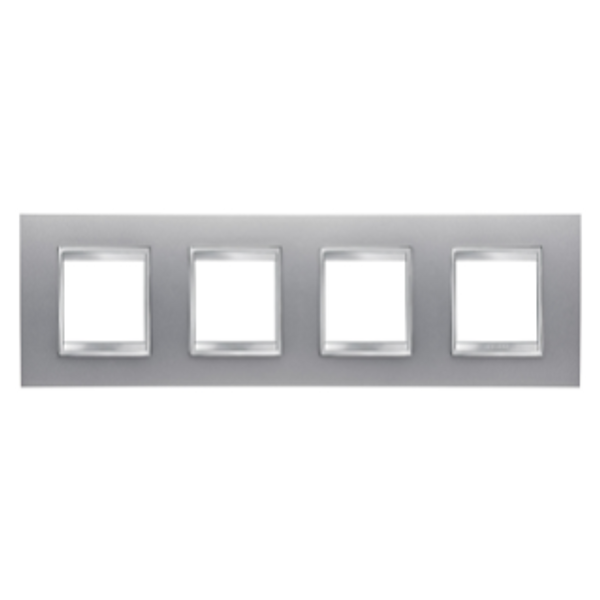 LUX INTERNATIONAL PLATE - IN PAINTED TECHNOPOLYMER - 2+2+2+2 MODULES HORIZONTAL - TITANIUM - CHORUSMART image 1