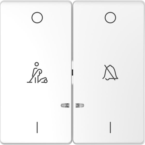 Rocker 2-gang w. indicator window and marked for DND, lotus white, System Design image 4